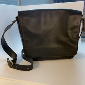 Coach Classic Black Leather Messenger Bag